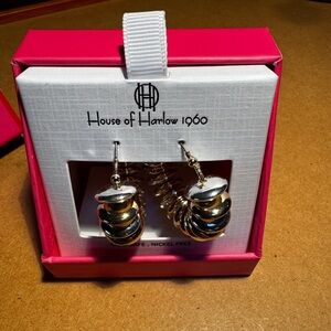 House of Harlow 1960 mixed metal spiral dangle earrings. NEW
